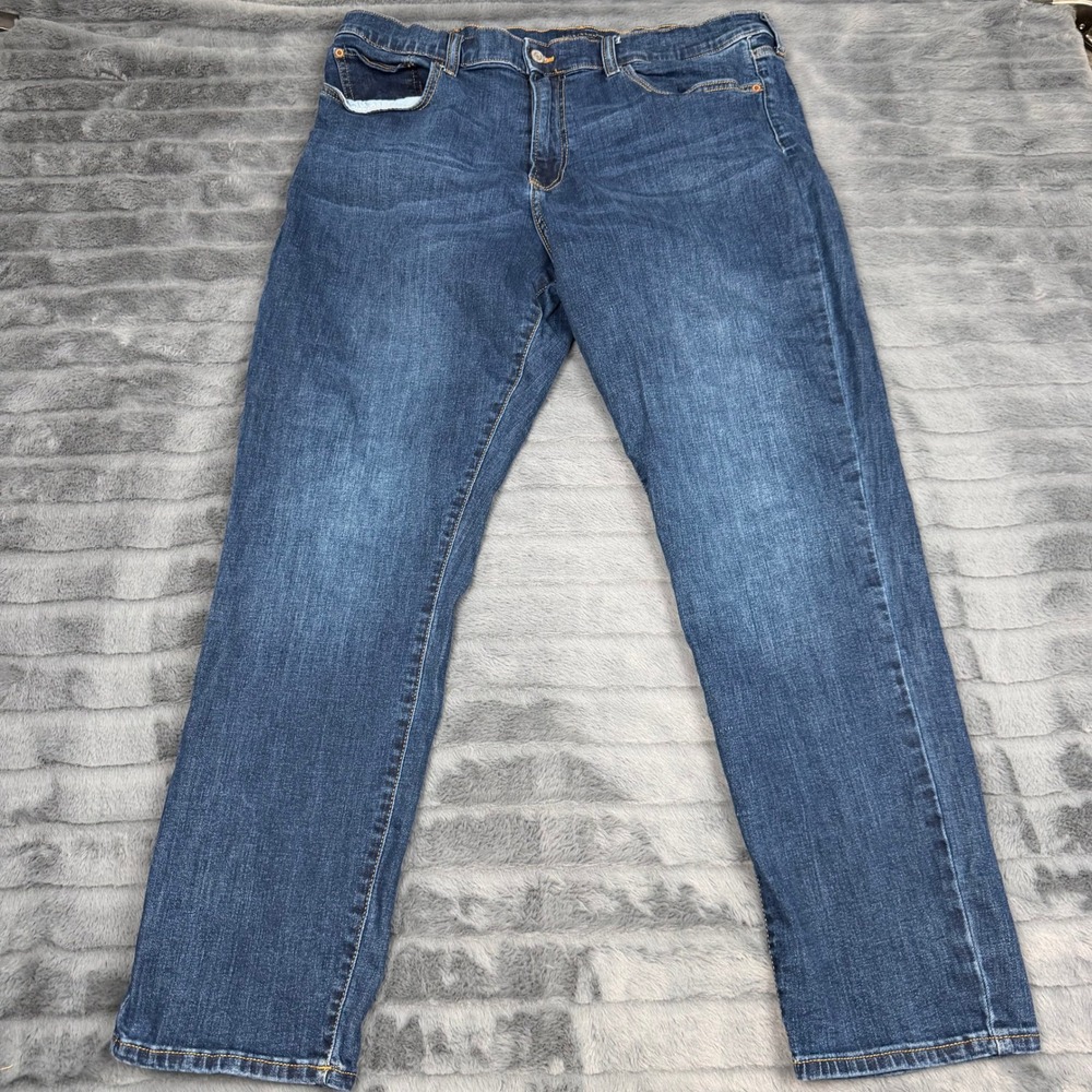 Lucky Brand 410 Athletic Straight Blue Jeans Mens 38x30 Dark Wash Stretch Denim